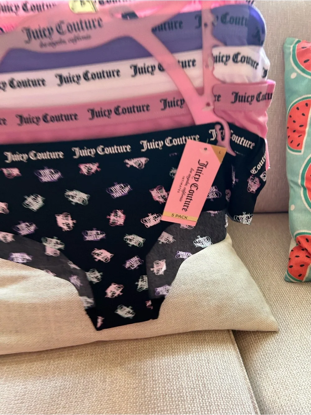 NWT JUICY COUTURE 5 pack printed underwear.